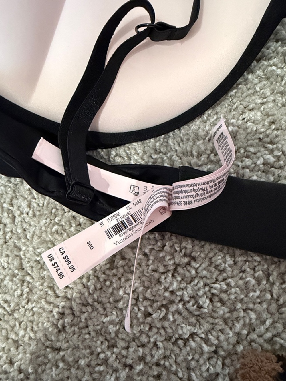 Victoria's Secret Black Rhinestone Push-Up Bra - Picture 2 of 2